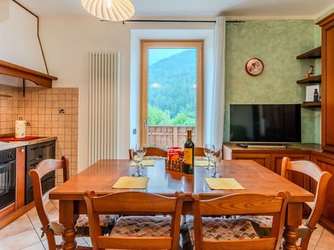 Furniture, Home, Dining Room, Kitchen & Dining Room Table, Wood Stain, Hardwood, Cabinetry, Chair, Eco Hotel, Mountain Village