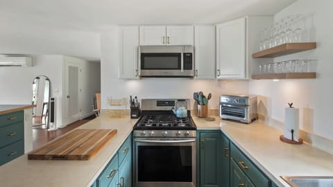 Remodeled kitchen with stainless appliances