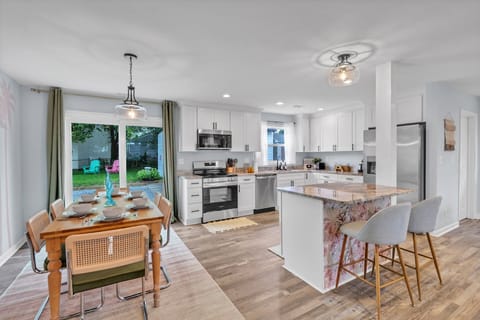 Dining area is beside the kitchen
