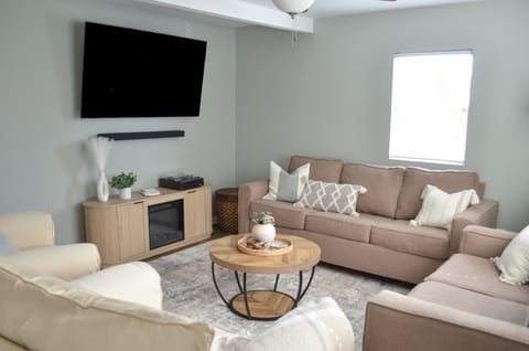 Living Room w/ Fireplace and Surround Sound