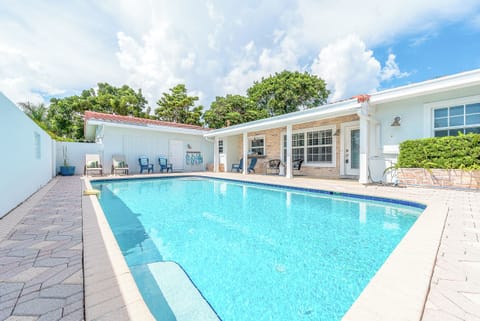 The sparkling blue pool is the centerpiece of this home! Adults can relax with cocktails by the pool while the kids enjoy hours of swimming fun. It's the perfect spot for your vacation retreat