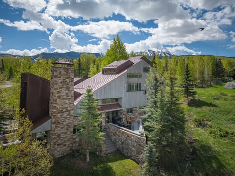 Exterior - A custom ski retreat home with a unique mine-shaft design