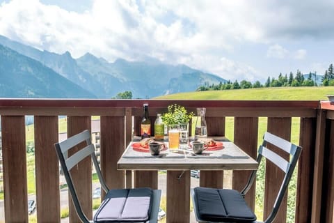 sunny balcony for summer breakfasts with magnificent mountain views