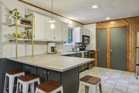 We recently refreshed this kitchen with new paint, countertops and hardware.