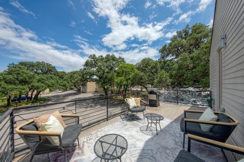 Unit B Balcony with patio furniture and BBQ