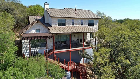 Large lakefront home with private dock