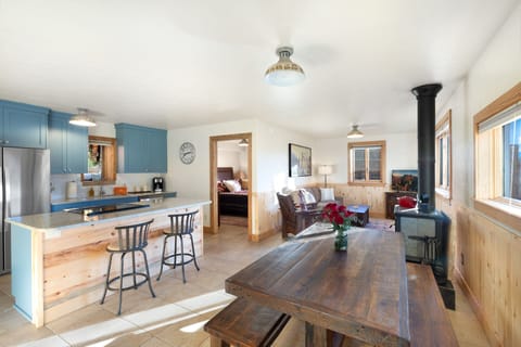 Dining area which opens into the kitchen and living area.