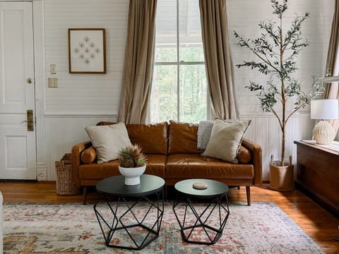 Couch with TV nearby