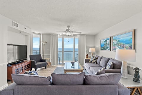 The ocean front living room is fabulous for movie night with the family.