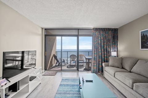 The ocean front living room is fabulous for movie night with the family.