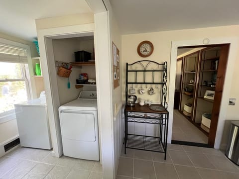 Washer and Dryer, Cleaning Supplies, Coffee Bar