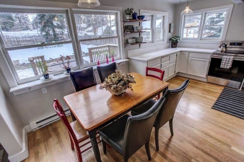View of Hot Tub and Fire Ring from Kitchen Table