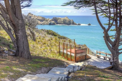 Hot tub with panoramic ocean views