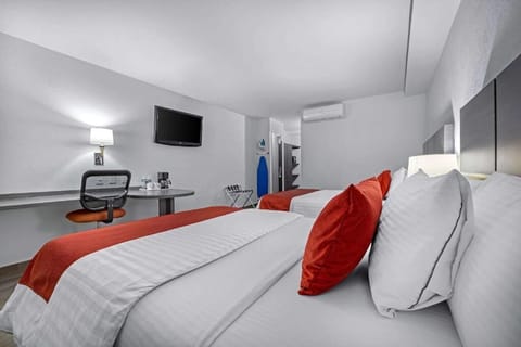 Room, 2 Queen Beds | In-room safe, desk, laptop workspace, iron/ironing board