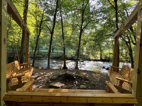 Sings and Fire Pit at River