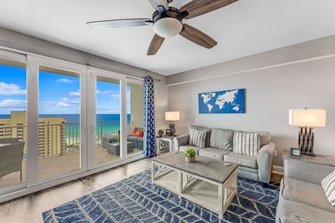 Living Room with Ocean Views, Flat Screen TV, Sleeper Sofa and Direct Balcony Access