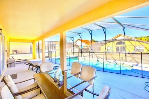 Large deck space with the pool and spa