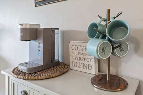 Coffee station with mugs for a perfect start to the day.