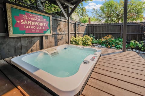 Soak in the Hot tub all year sheltered from the rain or snow