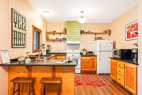 The open plan fully equipped kitchen