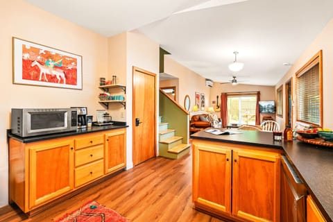 Kitchen is fully equipped with stove, dishwasher, coffee station, microwave, vent hood etc..