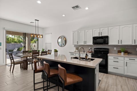 Fully stocked modern kitchen