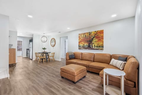 Curl up in the serene living room & stream all your favorite entertainment