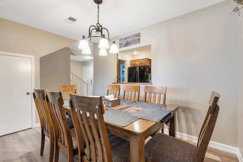 Dining table with seating for 8