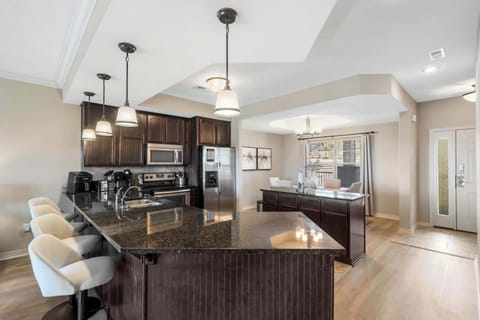 Kitchen bar counter with additional seating