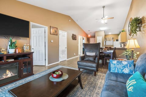 Curl up in the airy living room & stream all your favorite entertainment