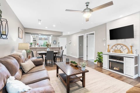 Curl up in the elegant living room & stream your favorite entertainment