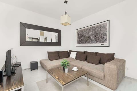 Living room with corner sofa.