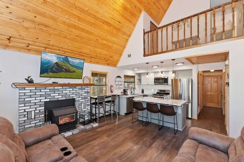 Living room with a large smart TV