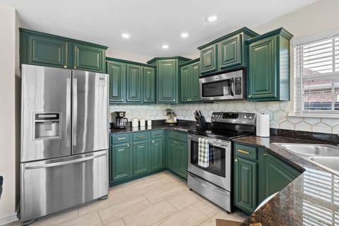 Fully stocked kitchen for all your cooking & baking needs!