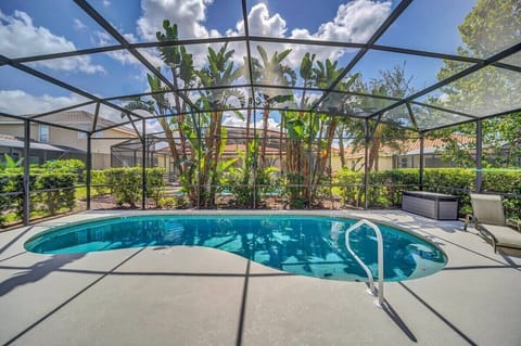 Private pool with locked 6 ft fence