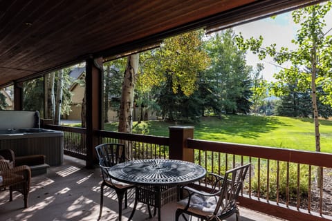 - Relax on the covered patio with forest and lawn views  
- Gather around the outdoor dining table for meals  
- Enjoy peaceful mornings surrounded by nature