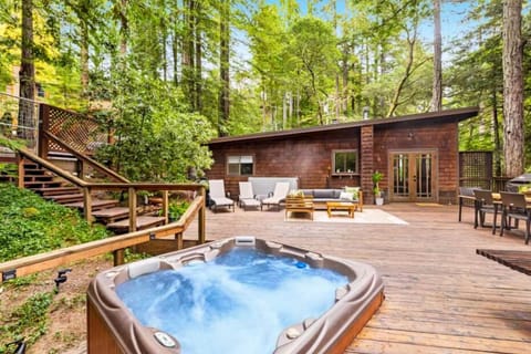 Settle into the hot tub and soak your worries and aches away at TreeTops Bungalow!
