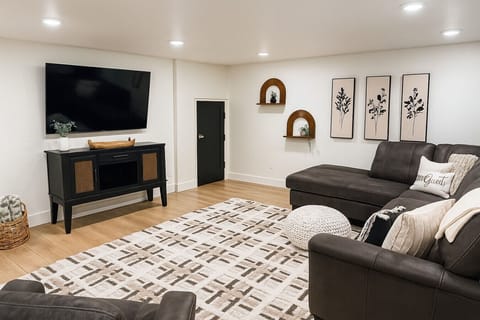 Cozy Living Room with 55 inch Smart TV