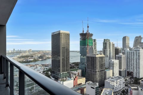 Enjoy stunning 36th-floor views of Downtown Miami and Biscayne Bay.