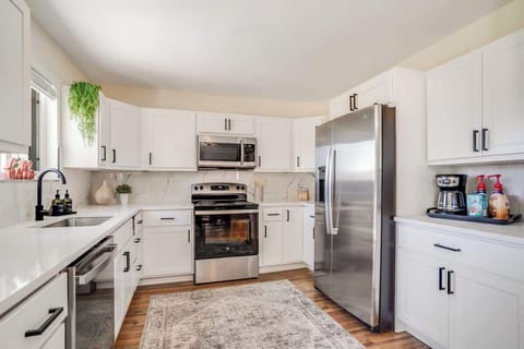 New appliances and plenty of light!  We love the coffee bar and keep it stocked for you! 