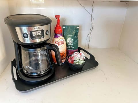 COFFEE BAR!  We are ready for your 1st morning in our home.  We will provide a bag of coffee and some fixings to get you started!