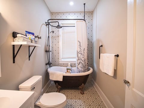 Ease into Relaxation by Soaking in Our Claw Foot Tub. We have All the Supplies You Need!