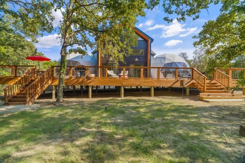 Enjoy the expansive backyard in the forest