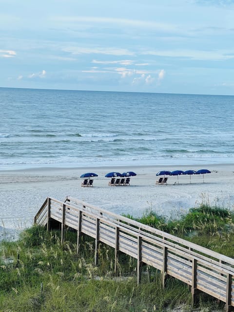 Top floor balcony view of the beach
