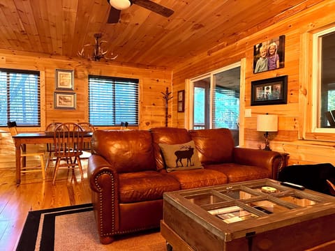 Comfortable leather seating in the living room