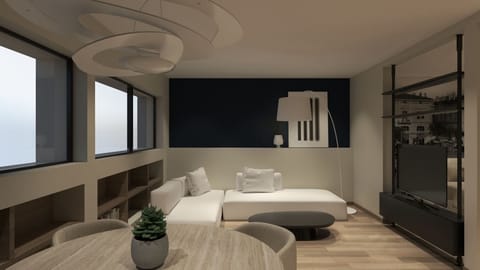 Penthouse, City View | Living room