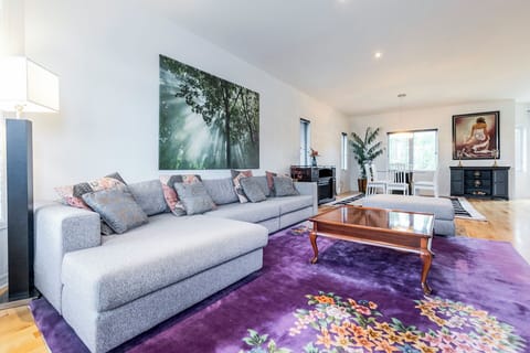 View of the living area and dining area
