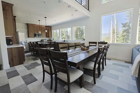 Dining Area with Large Wooden Dining Table
