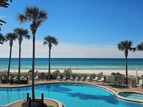 Oceanfront pool (seasonally heated) and hot tub