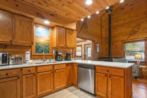 Well-Equipped Kitchen Adjacent to the Living Room